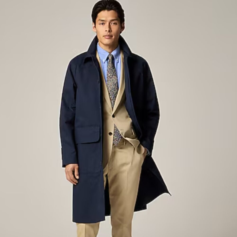 J. Crew Rivington Car Coat in Water-Resistant Cotton Twill Size 38S